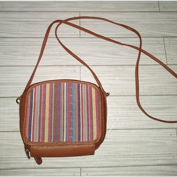 Claire's Women's Girl Mini Crossbody Bag Multicolor Stripes Design - Picture 3 of 9